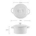thumbnail image 3 of 200ml Ceramic Rice Bowl Double Handles Soup Bowls with Lid Baby Feeding Tableware for Jelly Pudding Egg Custard (White), 3 of 8
