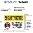 thumbnail image 2 of (2 Pack) No Photos Or Video Allowed OSHA Security Notice Sign 7 Inch X 5 Inch Vinyl Label Decal Sticker Weather Resistant, UV Protected for Workplace, Business, and Construction Site,, 2 of 7