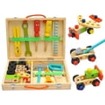 thumbnail image 2 of Wooden Children's Portable Tool Box DIY Cartoon Multifunctional Nut Assembly and Disassembly Combination Play House Intellectual Toys, 2 of 4