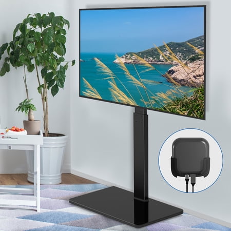 TAVR Modern Swivel Floor TV Stand Base for TVs up to 70 inch with Apple TV Roku Ultra Mount