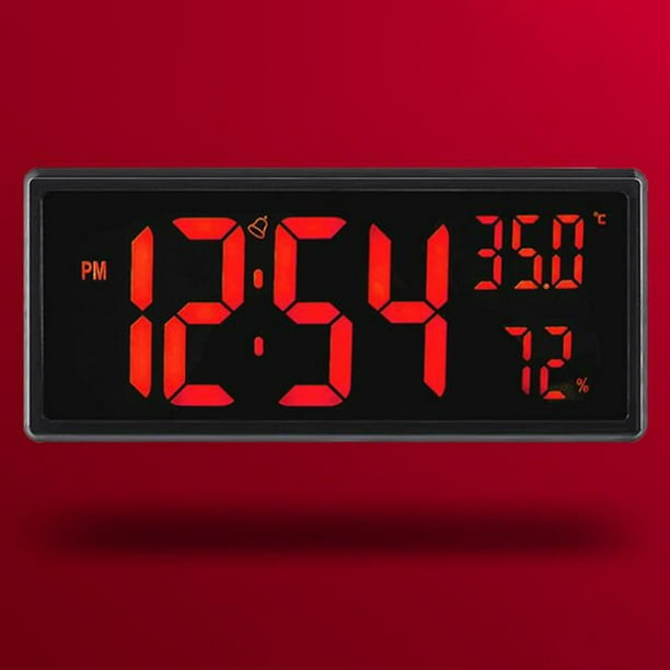 Large Number Electronic Clock 12/24H Oversized LED Clock for