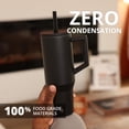 thumbnail image 6 of Elemental Commuter 40 oz Tumbler with Handle and Straw Lid | Travel Coffee Mug Spill Resistant | Insulated Cup Stainless Steel Tumblers for Water, Smoothies, Milkshake and More | Black, 6 of 7
