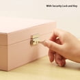 thumbnail image 4 of Gogcaro Large Jewelry Box Organizer for Women Girls, 2 Layer Jewelry Storage Case, PU Leather Display Jewellery Holder With Removable Tray for Necklace Earrings Rings Bracelets (Pink), 4 of 7