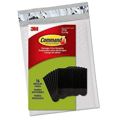 

Command Picture Hanging Strips Medium 16 pairs 36 strips Easy to Open Packaging PH204BLK-16NA