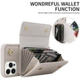 thumbnail image 3 of ELEHOLD Crossbody Wallet Case for iPhone 14 Pro PU Leather Double Buttons Shockproof Flip Cover with Detachable Shoulder Strap Card Slots Kickstand,White, 3 of 10
