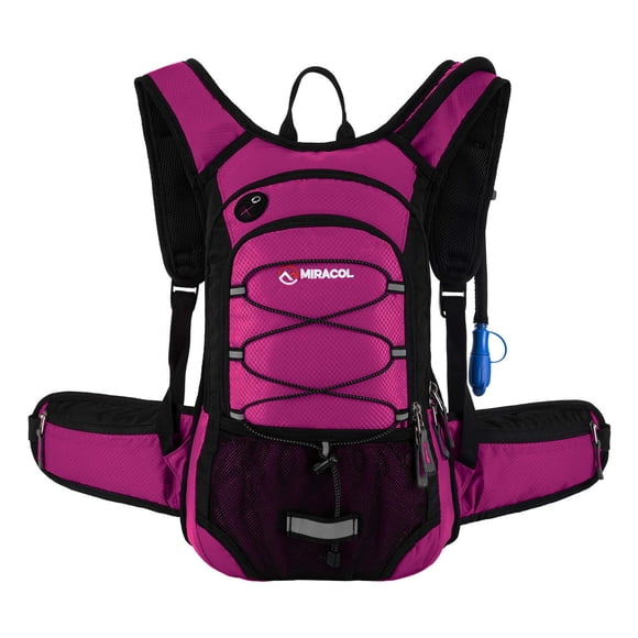 Mochila De Hidratación Mochila De Agua Para Senderismo - Bolsa De Agua Aislada Miracol Con Vejiga De 2 Litros Rosa