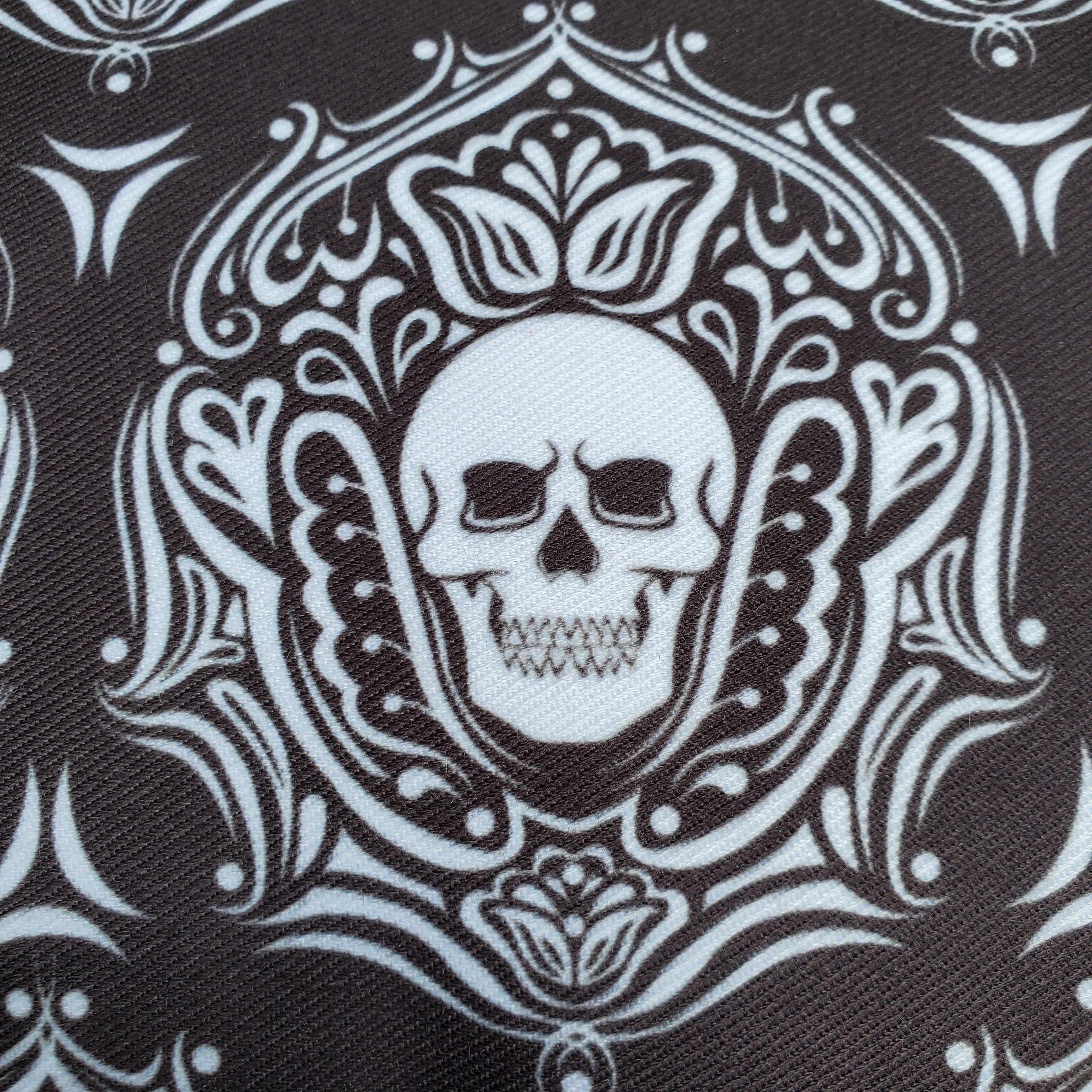 Outdoor Skull Pillow-Black & White