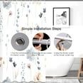 thumbnail image 5 of Watercolor Floral Shower Curtain Sets,Blue Beige Flowers Bathroom Curtains,Modern Minimalist White Bath Curtain, Waterproof Fabric with 12 Hooks 72x72 Inches, 5 of 6