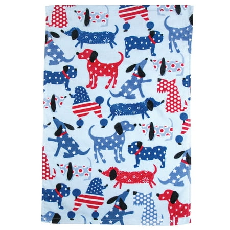 

Patirotic Pups Towel Made of 100% Cotton Kitchen Décor - Measures 16 Long X 26 Wide