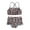 Brown, variant on Fesfesfes Big Girls Swimsuit Sling Leopard Gradient Color Beach Ruffle Patchwork Bikini Suit