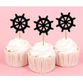 thumbnail image 1 of Darling Souvenir, Ship Wheel Cupcake Toppers, Beach Wedding Party Dessert Decorations - Pack Of 20, 1 of 3