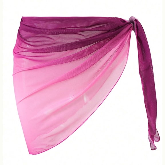 successthop Bikini Cover Up Skirt Gradient Tie Waist Short Clothes Ladies Lightweight Casual Vacation Beach Skirts M