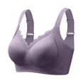 thumbnail image 2 of Bras for Women Plus Size Wireless Bra Breathable Nylon Spandex Lingerie Thin Beauty Back Four-Way Stretch Bra Minimizer for Full Figure Daily Wear M Size Sports Bras for Women, 2 of 9