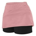 thumbnail image 3 of Loopsun Womens Summer Pants Plus Size, Shorts for Women, Women's Solid Mid Waist Skirt Pants Sports Casual Shorts Bottoming Skirt Pants Pink L, 3 of 4