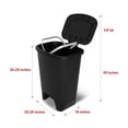 thumbnail image 2 of 2 Pack 20 Gal Trash Can - Plastic Kitchen Waste Bin with Odor Protection of Lid - Hands Free with Step On Foot Pedal and Garbage Bag Rings, Black, 2 of 6