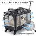 thumbnail image 4 of 4-Wheel Rolling Pet Carrier for Cats & Small Dogs,Collapsible Travel Carrier with Telescopic Handle & Breathable Mesh, 4 of 8