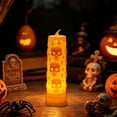 thumbnail image 4 of Hyknon Halloween LED Decor Light, Ghost Pumpkin Hanging Lamp, Skull Embossed Electronic Candle Light, Spooky Figurine Ambient Lamp, Battery Operated Table Hanging Ornament for Halloween Party ( C ), 4 of 7