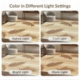 thumbnail image 7 of ODIKA Beige Striped Cream Botanical Frond Rectangular Fronds Large Stain Resistant Thin Throw for Entryway, Kitchen, Laundry Room, 7 of 7