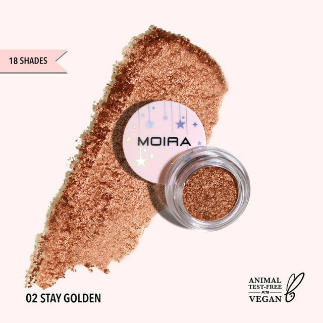Sombra De Ojos Moira Cosmetics En Crema Con Glitter 02, Stay Golden