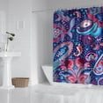 thumbnail image 2 of Blue Pioneer Flower and Paisley Pattern Shower Curtain 72"x84" ,Bathroom Decorative Shower Curtains Set with 12 Hooks,Modern Waterproof Washable Shower Curtain, 2 of 6