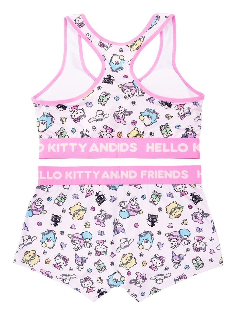 Hello Kitty & Friends Women's and Juniors Racerback Bra & Boyshort Underwear Set, 2-Pack, Sizes S to XL Hello Kitty & Friends Women's and Juniors Racerback Bra & Boyshort Underwear Set, 2-Pack, Sizes S to XL