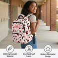 thumbnail image 5 of HUIACONG Ladybug Bow School Backpack for Boys Girls Ages 6-18 Water Resistant Multi Pocket Padded Adjustable Straps Large Capacity Bookbag for Elementary Middle High School Daily Use, 5 of 7