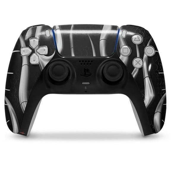 WraptorSkinz Skin Wrap compatible with the Sony PS5 DualSense Controller Metal Flames Chrome (CONTROLLER NOT INCLUDED)
