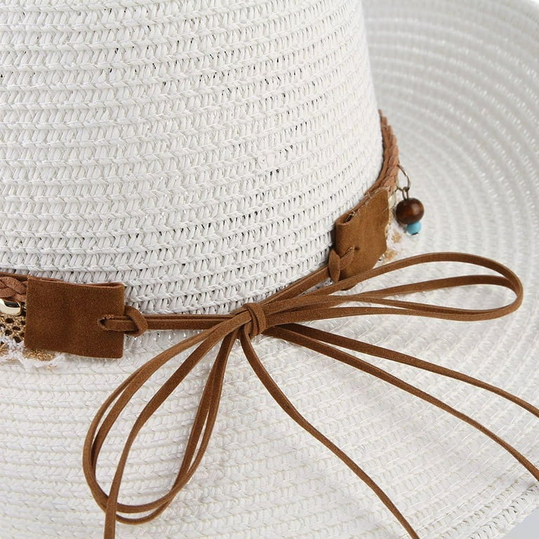 Straw Cowboy Hat for Women Men Girls Roll up Wide Brim  display picture 1