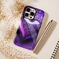 thumbnail image 6 of Sparkling Glitter Heart iPhone Case for Women Men, Romantic Purple Valentine’s Day Gift Compatible with iPhone 11/12/13/14/15/16 (Pro Max/Plus), 6 of 9