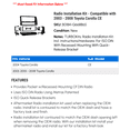 thumbnail image 2 of Radio Installation Kit - Compatible with 2003 - 2008 Toyota Corolla CE 2004 2005 2006 2007, 2 of 2