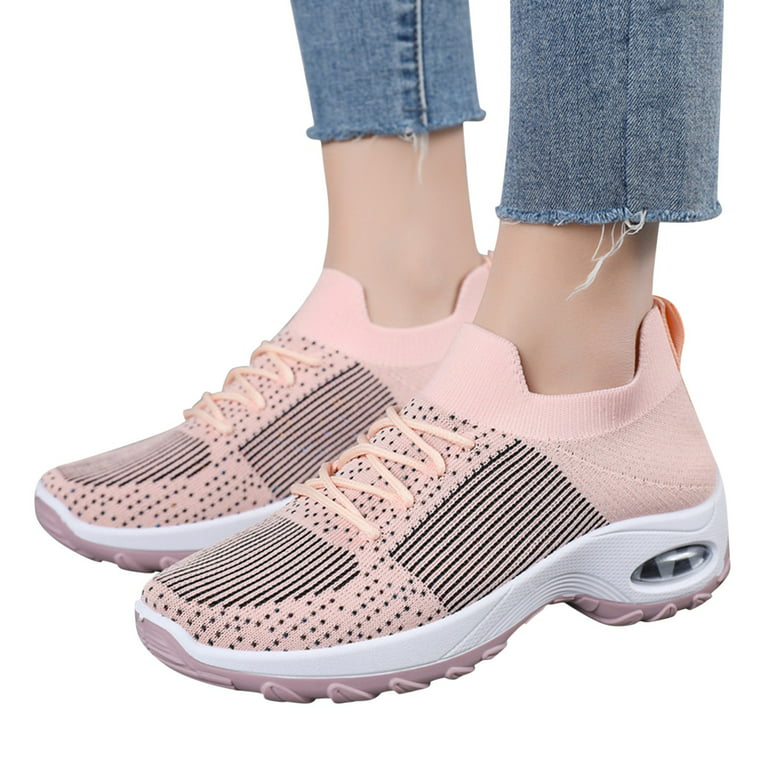 PMUYBHF Leather Sneakers Women Wide Width Leisure Women'S Lace Up Travel  Soft Sole Comfortable Shoes Outdoor Mesh Shoes Runing Fashion Sports