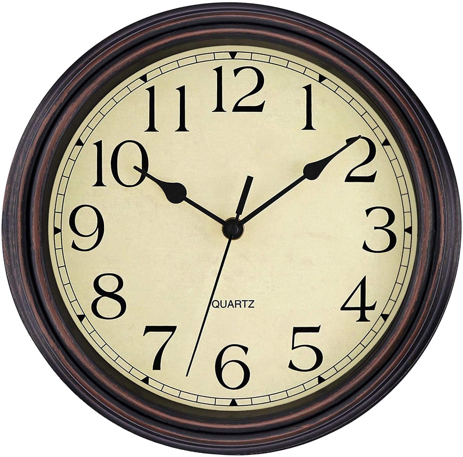 Foxtop 12 Inch Retro Silent Wall Clock, Bronze photo 1