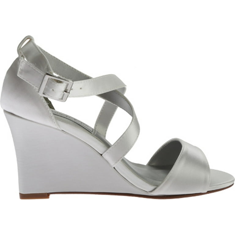 Women's Touch Ups Jenna Wedge Sandal White Satin M