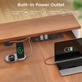 thumbnail image 5 of SEDETA Farmhouse L-Shaped Desk, 59 Inch Corner Computer Desk with Drawers, Storage Cabinet, Monitor Stand & Power Outlets, Home Office Desk, White + Brown, 5 of 9