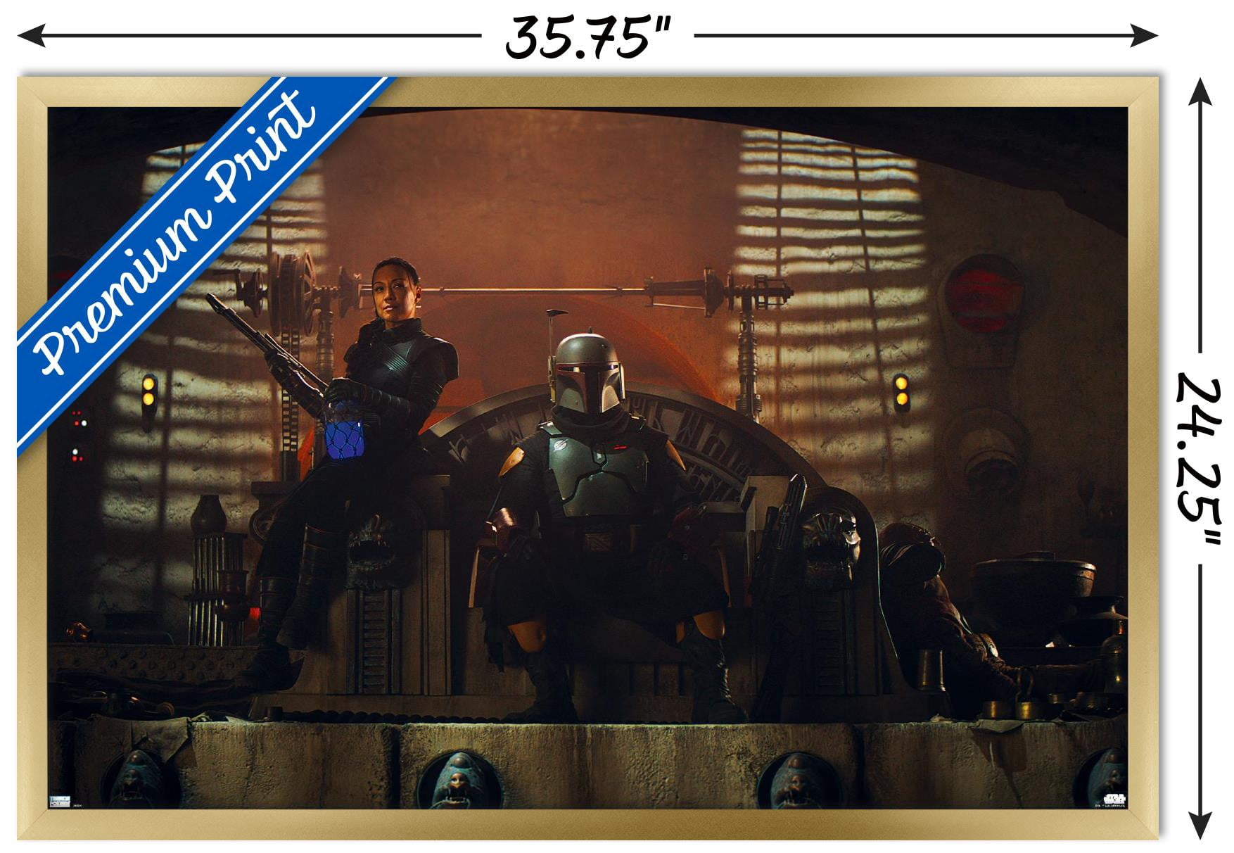 Star Wars: The Mandalorian Season 2 - Boba Fett on Jabba's Throne Wall Poster, 22.375" x 34", Framed