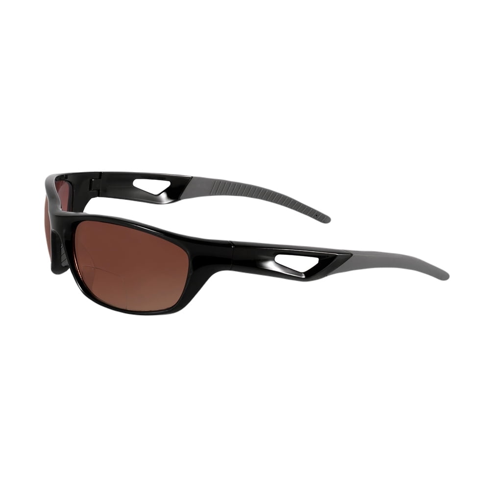 "The Competitor" Lightweight Precision Sport Wrap Polarized Bifocal Sunglasses Featuring High Definition Lenses - 2 Pair HD Amber - 1.50