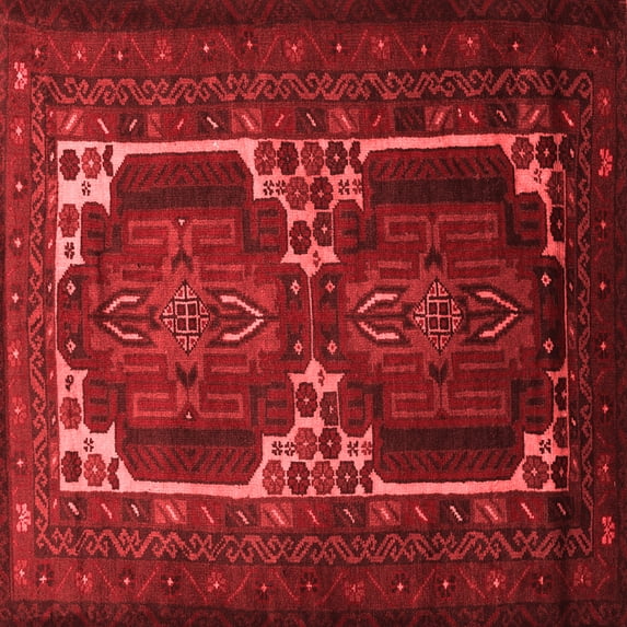 Ahgly Company Indoor Square Persian Red Traditional Area Rugs, 4' Square