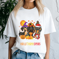 thumbnail image 2 of Dachshund Dog, Happy Hallothanksmas Tshirt, Halloween Thanksgiving Christmas Shirt, Holiday Season Tee, Turkey Gift, Vintage Ghost ,Merry Christmas, 2 of 5