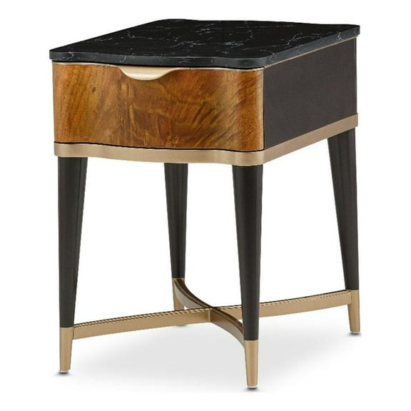 Michael Amini Malibu Crest End Table - Crotch Mahogany