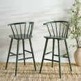 thumbnail image 4 of SAFAVIEH Blanchard Round Mid Back Bar Stool, Garden Green, 4 of 14