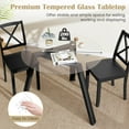 thumbnail image 5 of Costway 36" Round Glass Dining Table for 4 with Tempered Glass Tabletop Rubber Wood Frame Black, 5 of 10