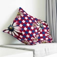 thumbnail image 4 of Throw Pillow Covers 20x20 Inch, 4th of July Decorative Pillow Cases for Couch Sofa Bed, Red Blue Plaid Spring Floral Independence Day Cotton Linen Square Home Decor Pillowcases with Hidden Zipper, 4 of 7