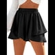 thumbnail image 3 of Pantalones Cortos Holgados de Playa para Mujer, Informales, Bohemios, Sencillos, con Volantes, de Cintura Alta y Pierna , para Vacaciones. Negro XXL, 3 of 9