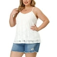 thumbnail image 5 of Unique Bargains Women's Plus Size Tops Lace Adjustable Strap Elegant Camisole, 5 of 7