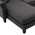 thumbnail image 7 of 108" Accent Sofa, Living Room Sofa, Modern Large Sectional Reversible Sofa Set with Ottoman & 2 Pillows, Upholstered Accent Sofa Couches, for Living Room, Compact Space, Charcoal Gray, 7 of 7