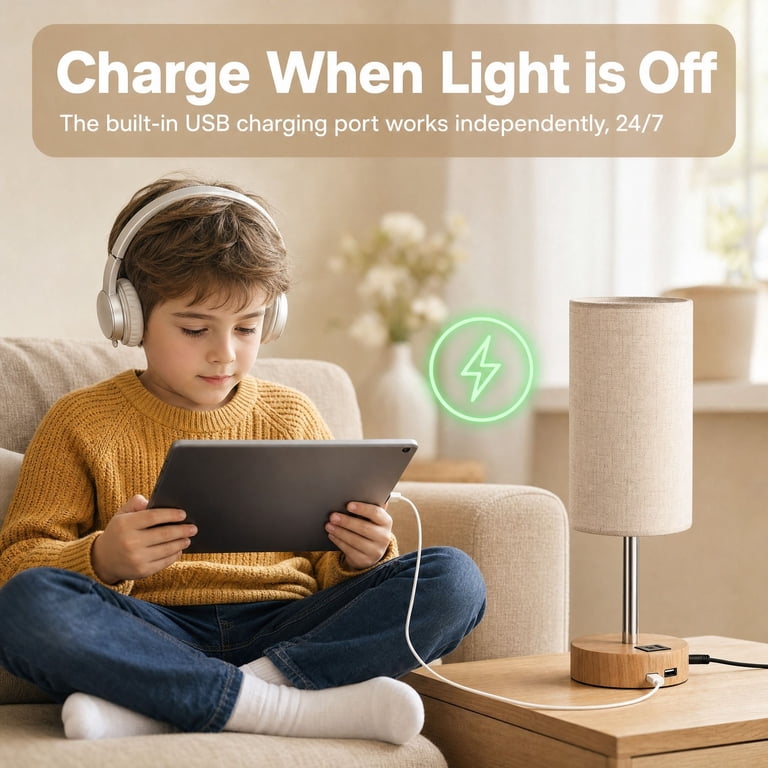 IJIL Touch Table Lamp with USB Charging Port photo 8