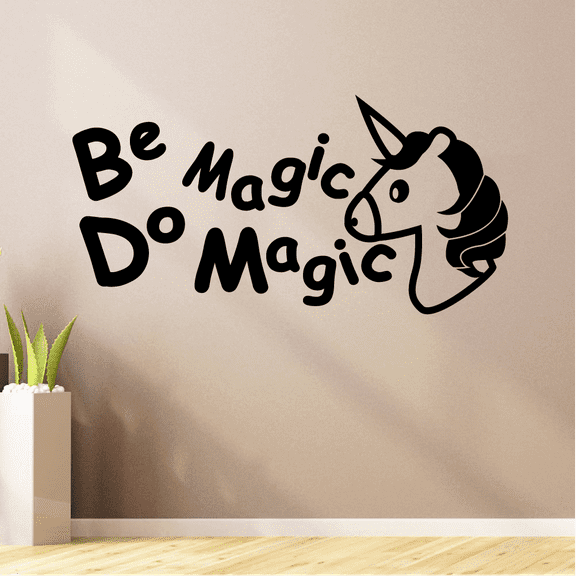 Do Magic Quote Unicorn Quotes Magical Unicorns Wall Sticker Art Decal for Girls Boys Kids Room Bedroom Nursery Kindergarten House Fun Home Decor Stickers Wall Art Vinyl Decoration Size (14x20 inch)