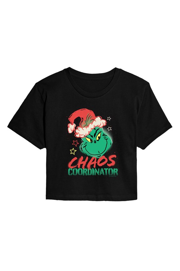 The Grinch - Chaos Coordinator - Juniors Cropped Graphic T-Shirt