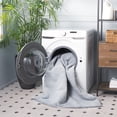 thumbnail image 4 of Safavieh Faux Rabbit Fur Davin Solid Machine Washable Slip Resistant Area Rug, Silver, 5' x 7', 4 of 13