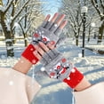 thumbnail image 5 of Hwkond Winter Gloves Women USB Electric Gloves Electric Warm Gloves Christmas Gloves Knitted Half Finger Flap Christmas Gloves Up to 65% off, 5 of 6